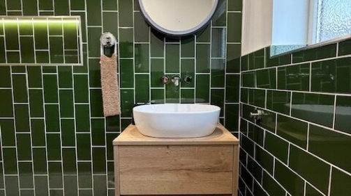 Green Tiled Bathroom