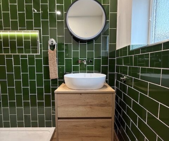 Green Tiled Bathroom