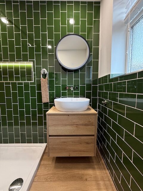 Green Tiled Bathroom