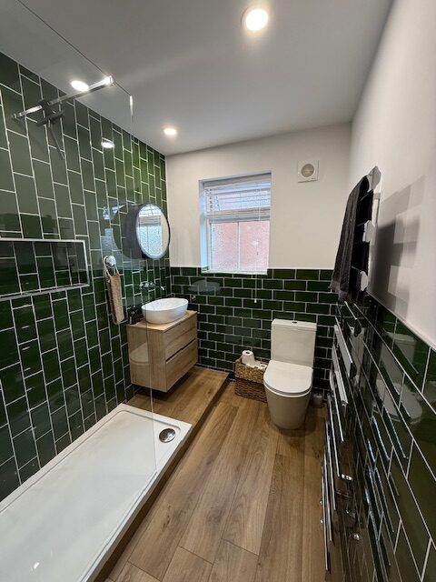 Green Tiled Bathroom