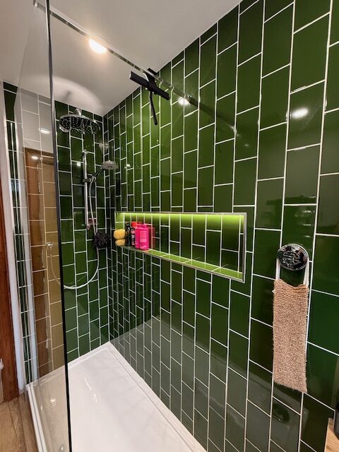 Green Tiled Bathroom