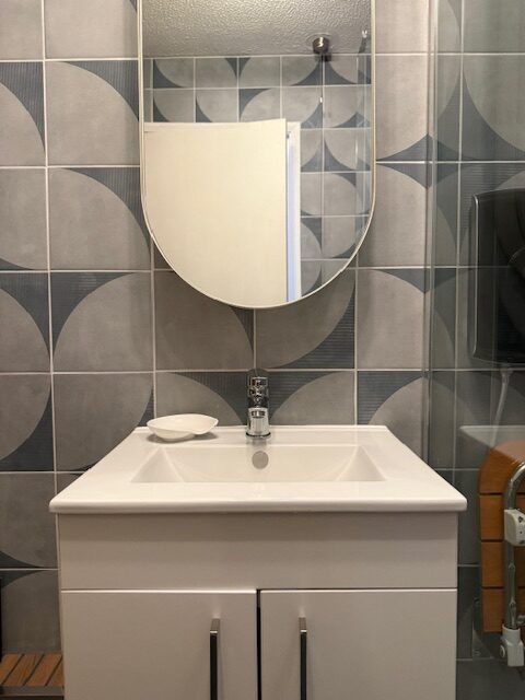 Nordic Blue Tile Bathroom