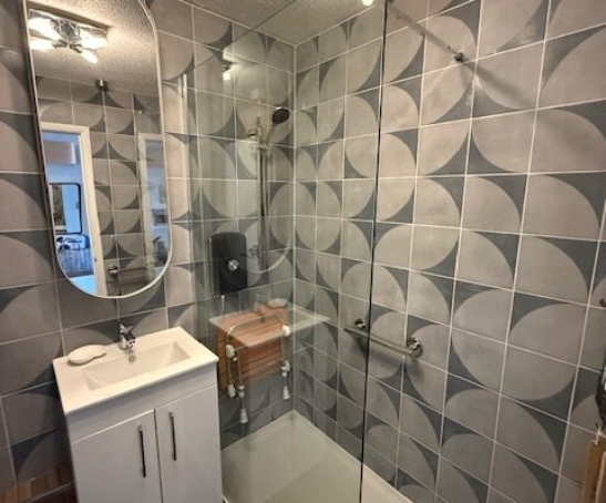 Nordic Blue Tile Bathroom