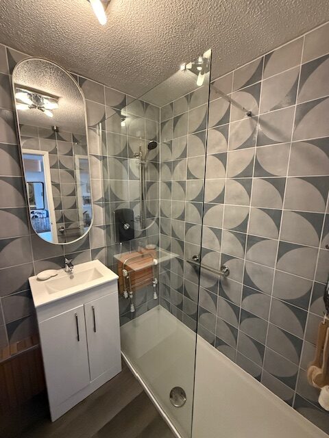 Nordic Blue Tile Bathroom
