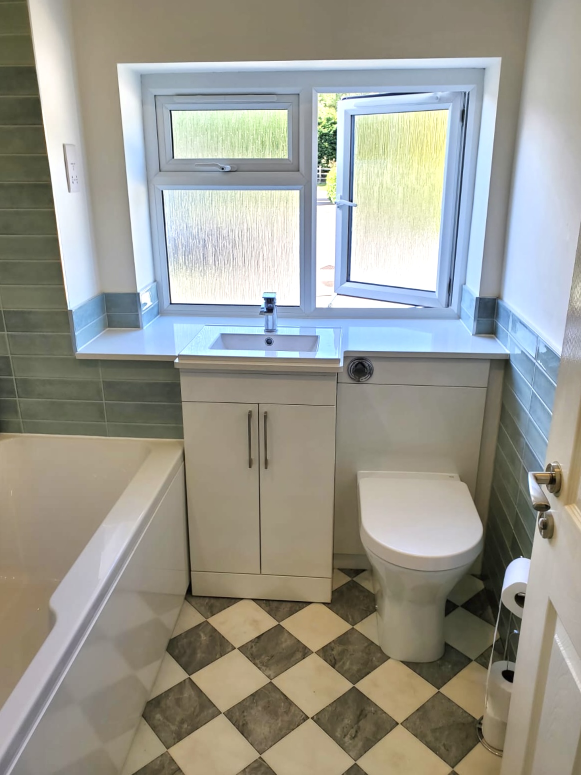 Chequer Floor Bathroom
