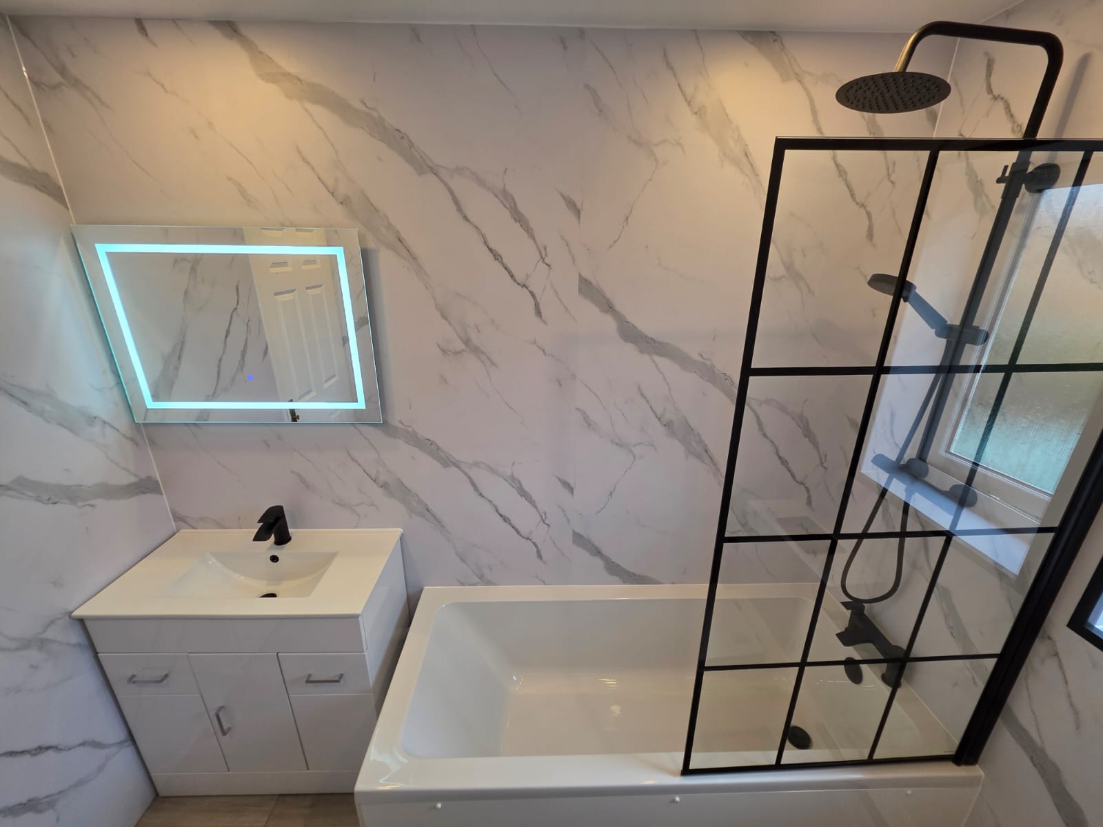 Black and Marble Bathroom
