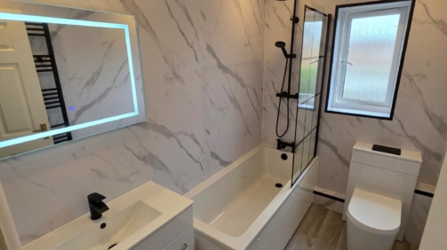 Black and Marble Bathroom