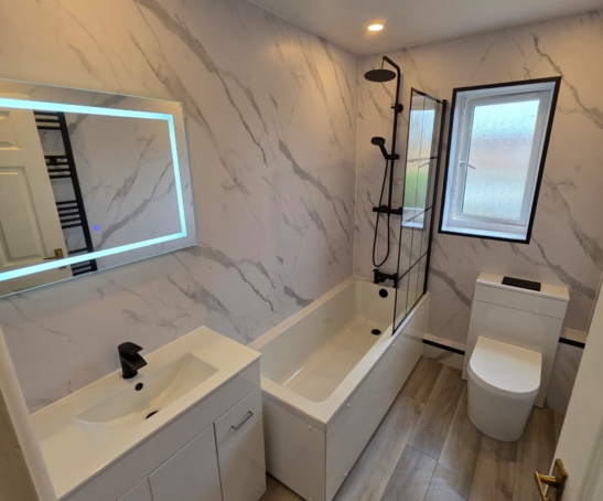 Black and Marble Bathroom