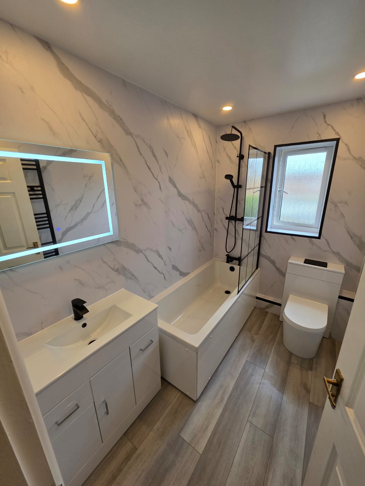 Black and Marble Bathroom