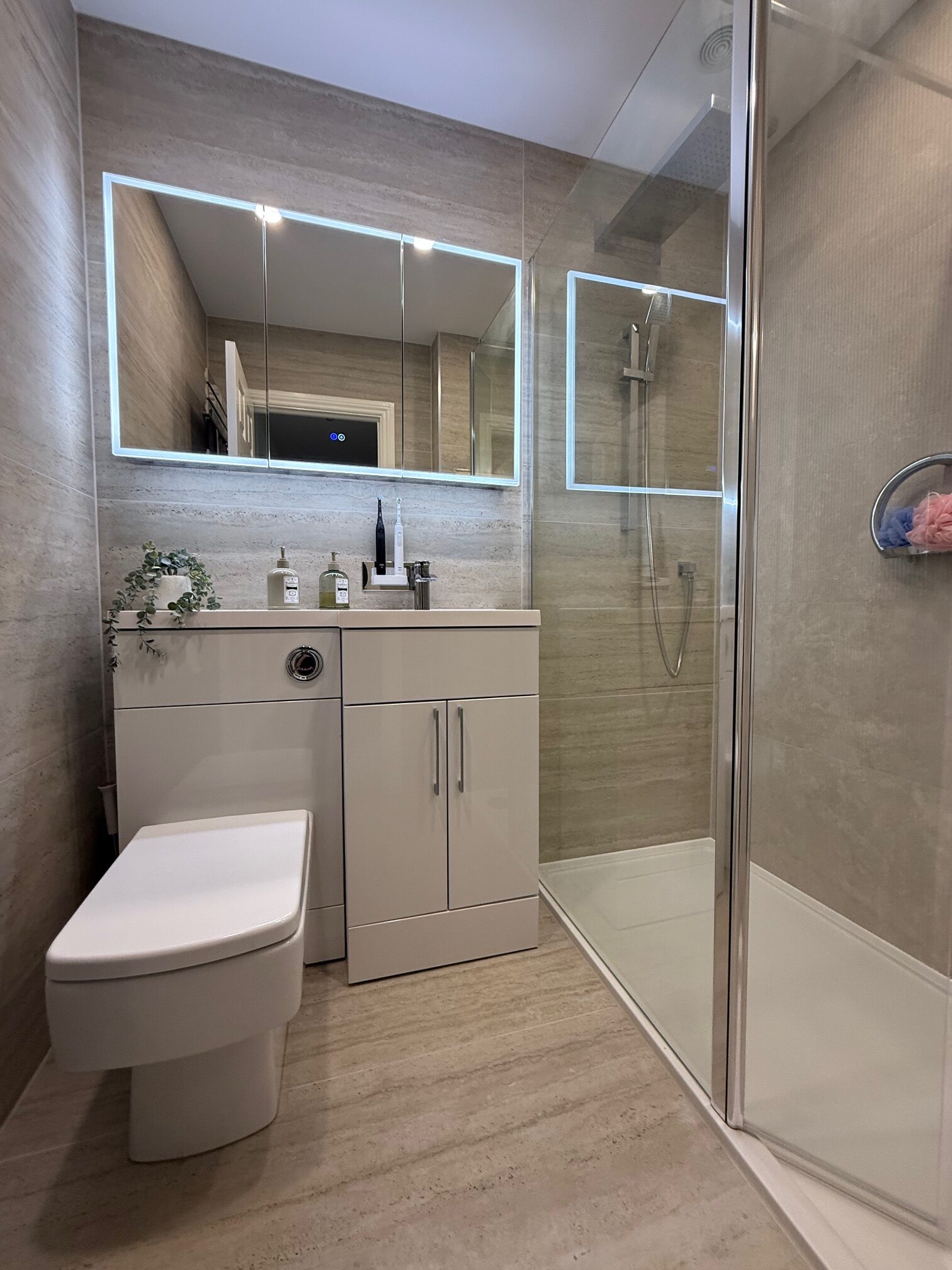 Travertine Shower